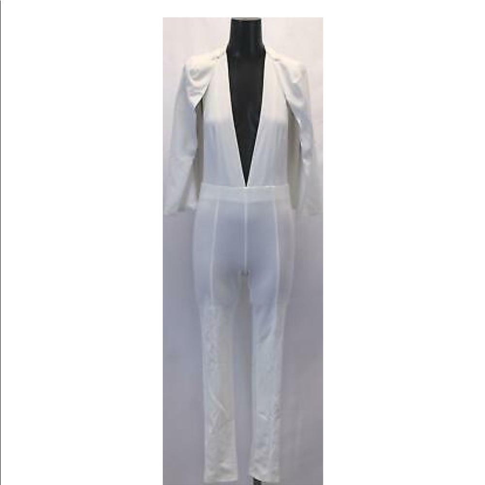 Nasty Gal Cape Jumpsuit in White